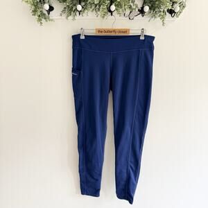 Grundens Women’s Blue Baselayer Leggings Logo Pockets Size XL 108082